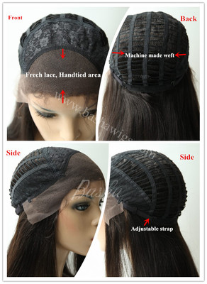 Lace front wig with weft back- cap